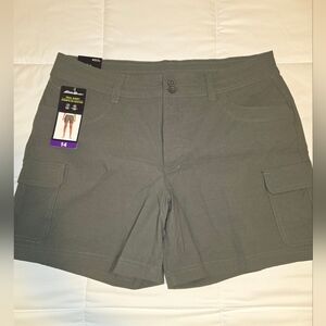 Eddie Bauer Women's Green Cargo Trail Shorts Size 14 NWT